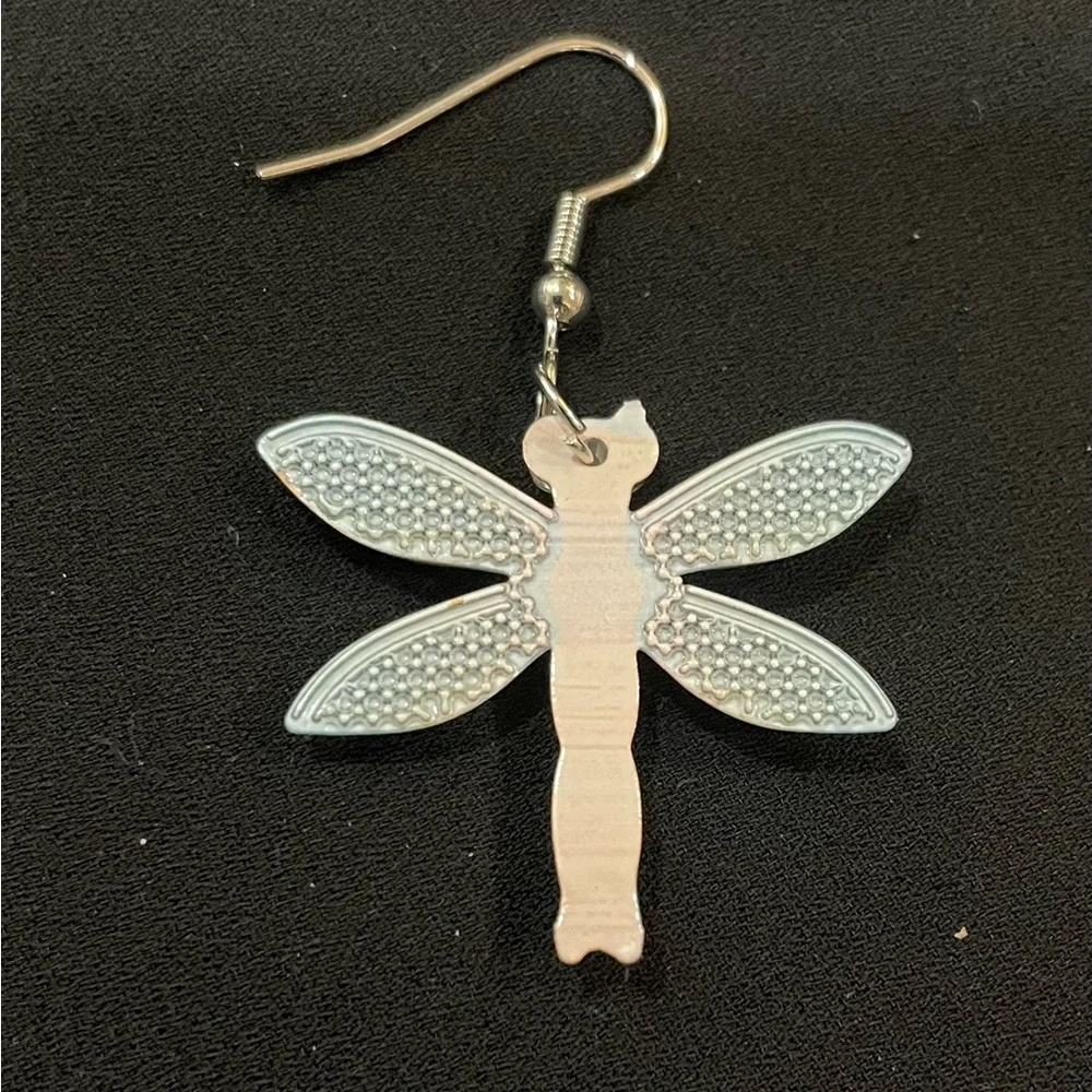 Dragonfly Sparkle Dangle Earrings - Picture 3 of 4